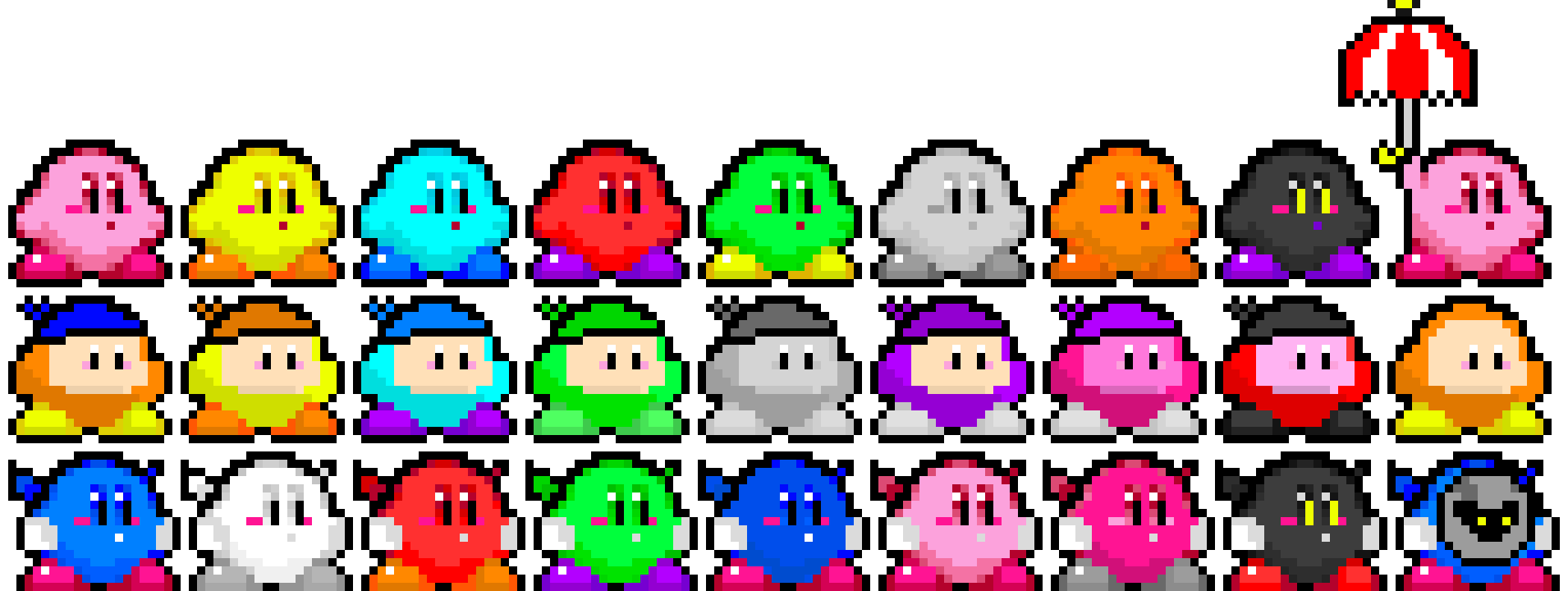 [77fca6] Kirby, Bandana dee and meta knight w. alt costumes
