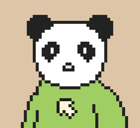 [59d3a7] Pixel Panda Shirt