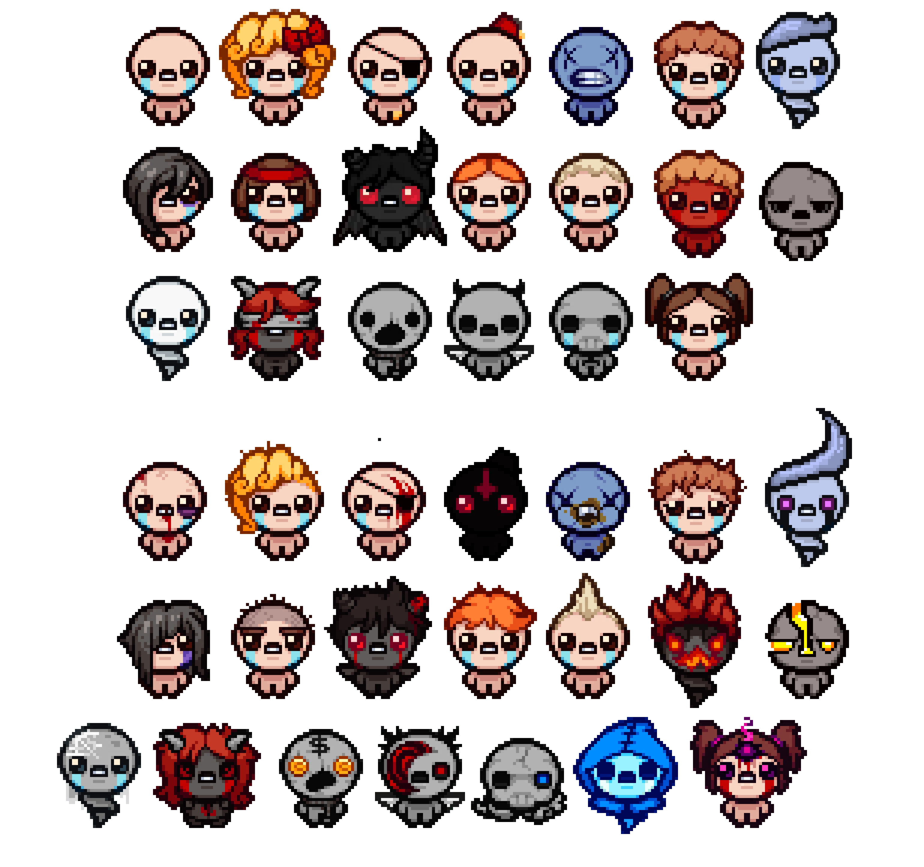 [7c3b84] isaac all characters and costom characters