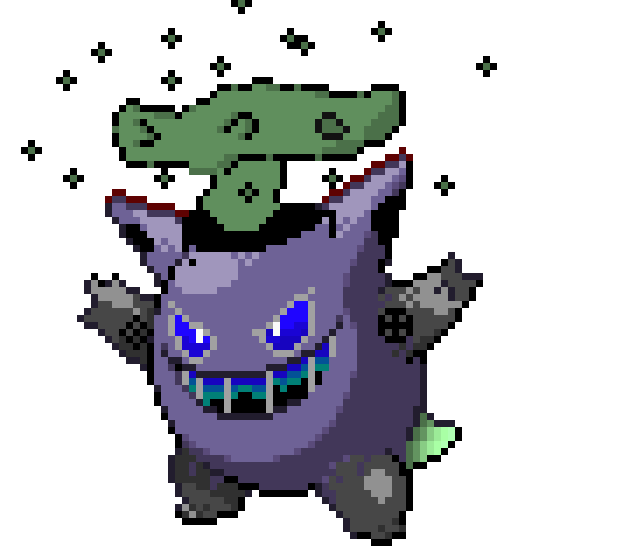 [4b40e3] A SHINY Gengar regional Form i made!