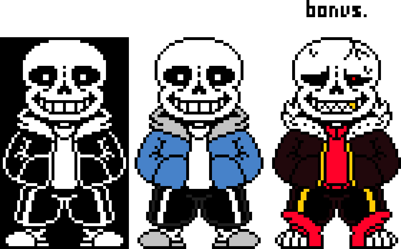 Undertale Sans Battle Sprite Update. ( Bonus Underfell Sans. )