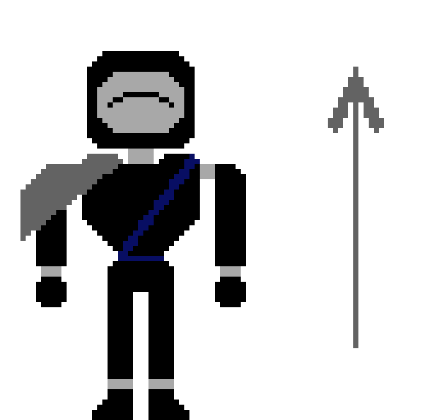 [2fcb16] *He starts playing with his spear*