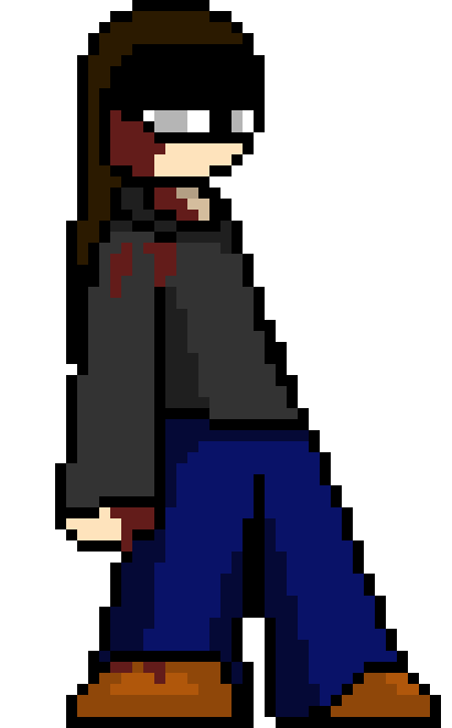 [e22b6a] *He pauses mid-step and glares at Dell, walking back over, flicking their forehead, and continuing East.*