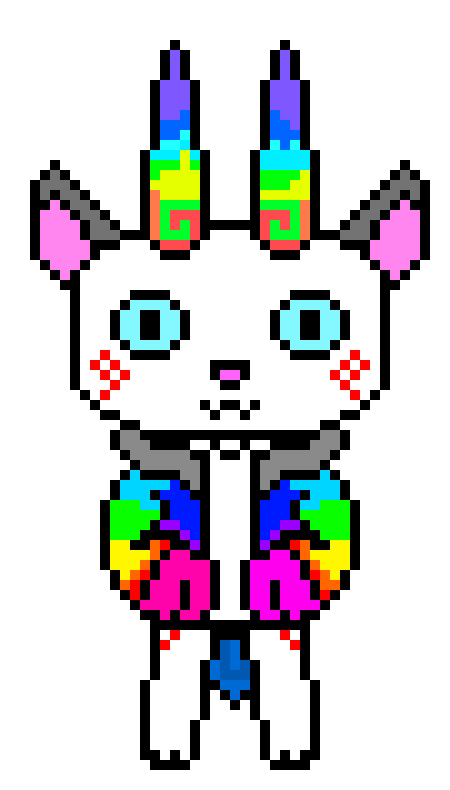 [5b2f3e] Rainbowfox if we just let him steal sprites: (This is a joke btw, I actually did try to replicate Rainbow's OC with a Komasan sprite, DO NOT USE IT