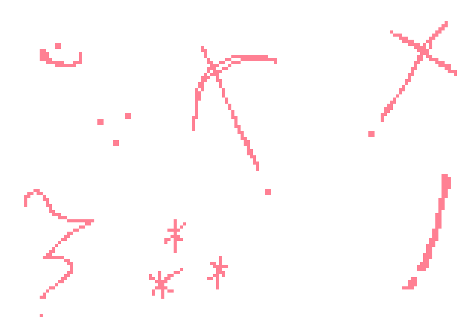 [7a0c0c] all of the marks included are friendly period, doubt mark, "therefore/because", asterism, authority mark, certitude mark, and exclamation comma in presumable that order from left to right and top to bottom