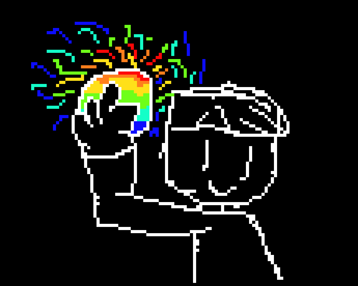 [c3dbe3] Just a guy holding a rainbow bolb