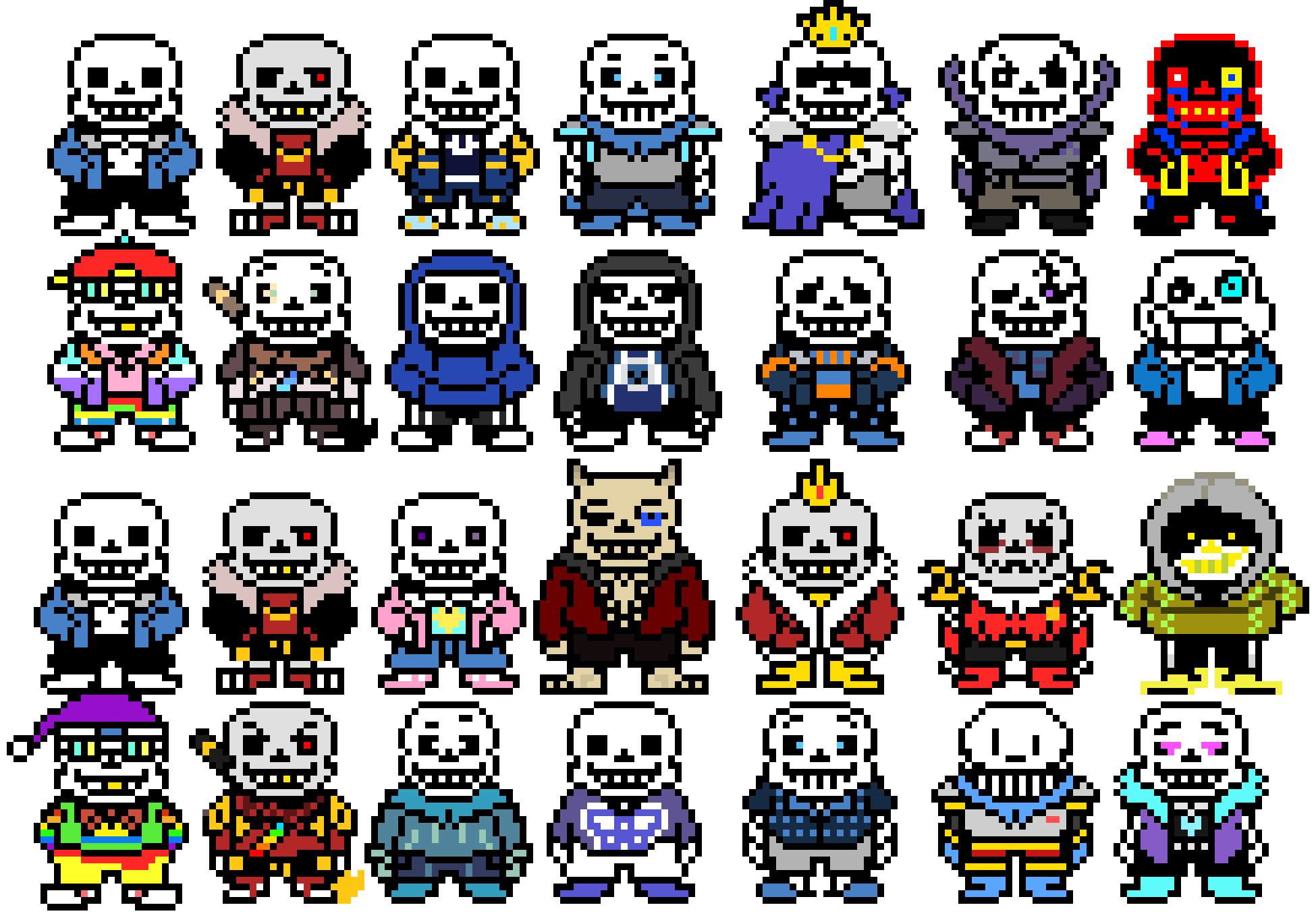 [07b14a] Sans in different AUs v2