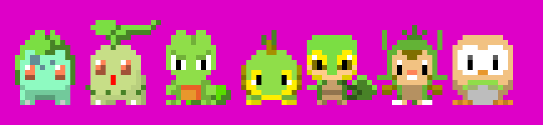 [9664c4] All Pokemon Grass Type Starters
