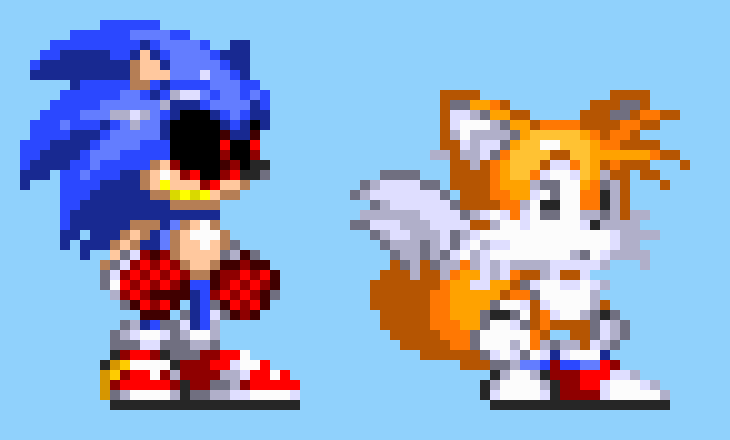 Modgen Tails: Umm Sonic What is wrong with you? You have BLOOD on your gloves!!!!!!!And what happened to ur eyes? Sonic.EXE: IM Not sonic you jerk, IM Sonic.EXE and I AM GOD!!!  YOu, will not, Escape your FATE!!!!!!
