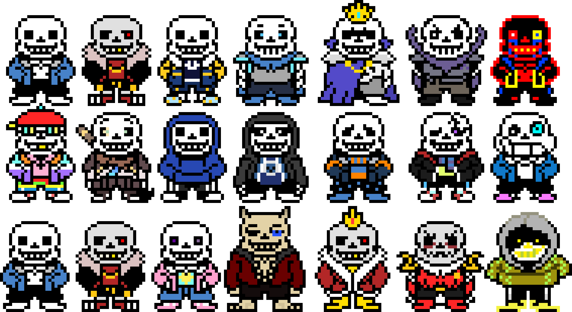 Sans in different AUs v2 (unfinished)