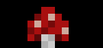 [da4dc7] a small fly agaric mushroom starts to grow from a crack in the cobble stone at the enrance