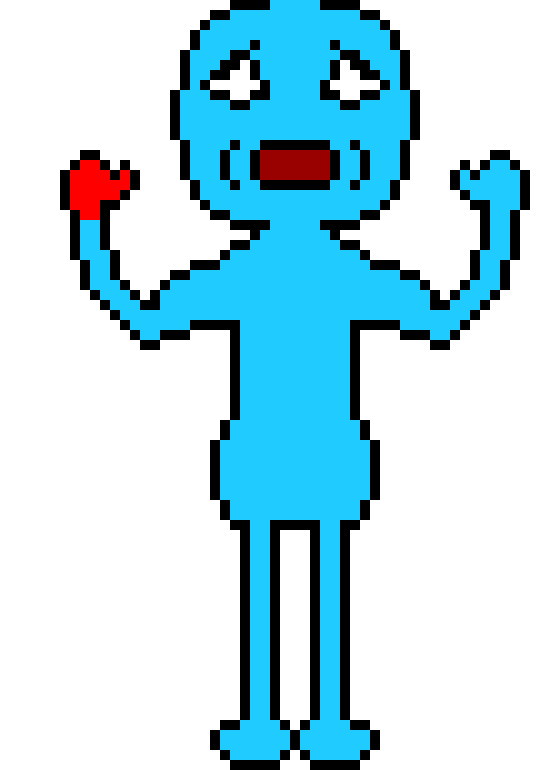 [314b24] *Mr. Meeseeks burns his hand trying to bake the next cake.* I`m Mr. Meeseeks! Existence is pain!