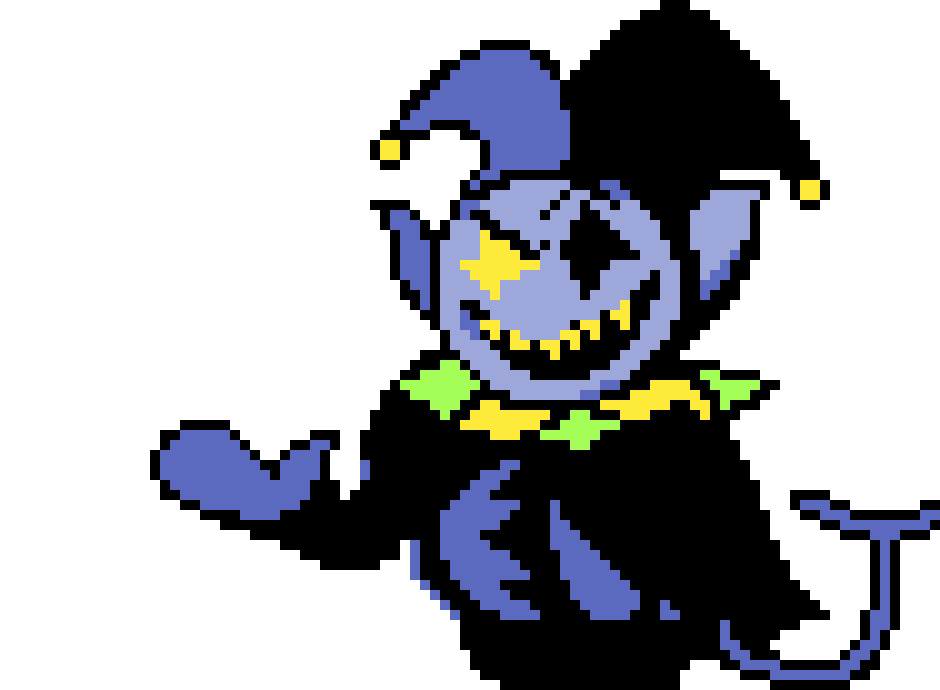 [2cc1c4] Jevil sprite, but hes grown a lot of backbone.
