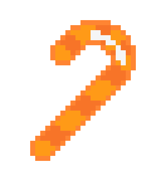 [e657b2] Orange candy cane