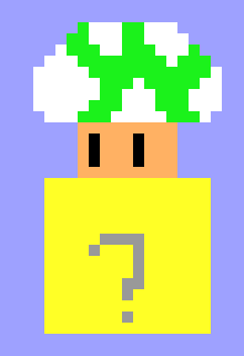 [9664c4] 1-up mushroom in question mark box