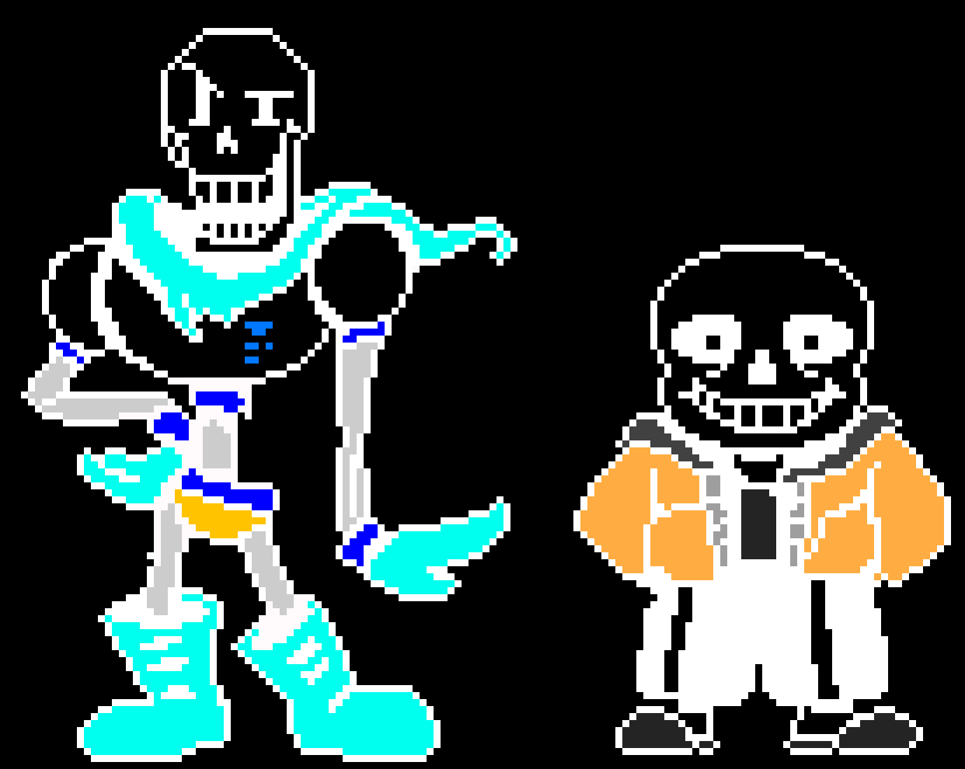 [b4c16a] THE GREAT PAPYRUS and sans the skeleton color inversion
