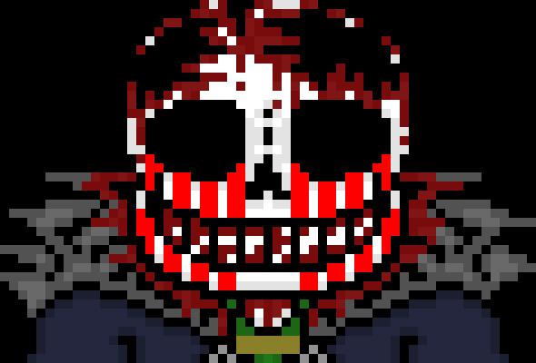 [e8cb42] *suddenly, a blaster appears infront of chara, it blasts*