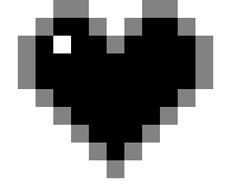 [fcb935] Black Pixel Heart