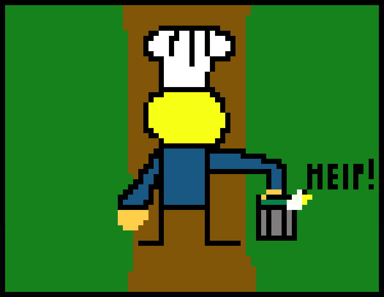 [ec7752] chef walking away with chickens