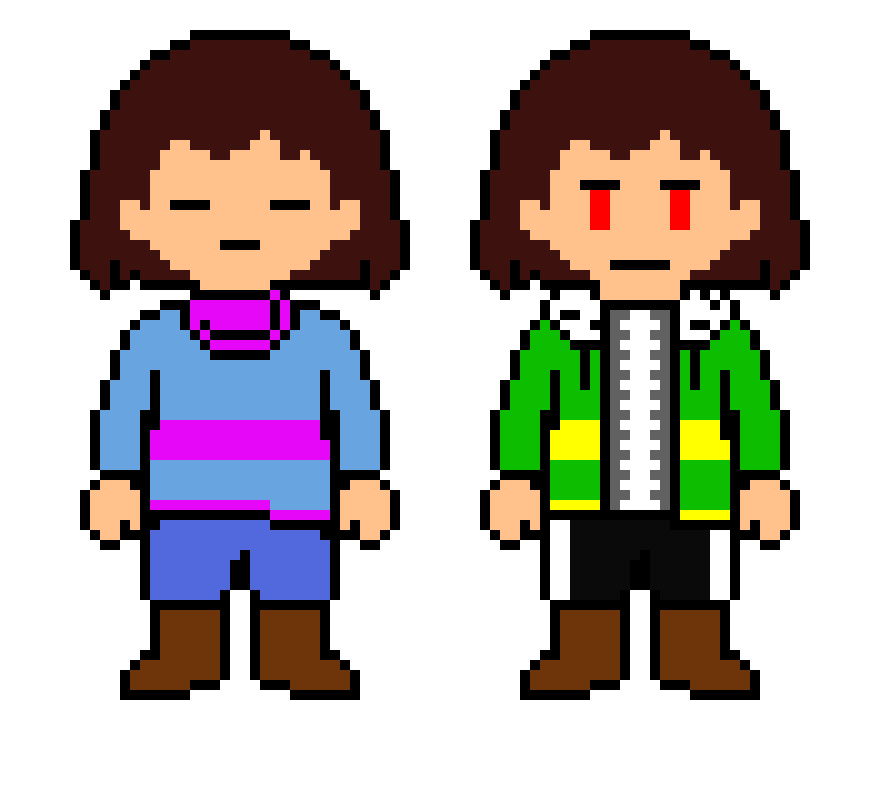 Frisk Sprite (Re-Done!/ + StoryShift Chara Sprite)