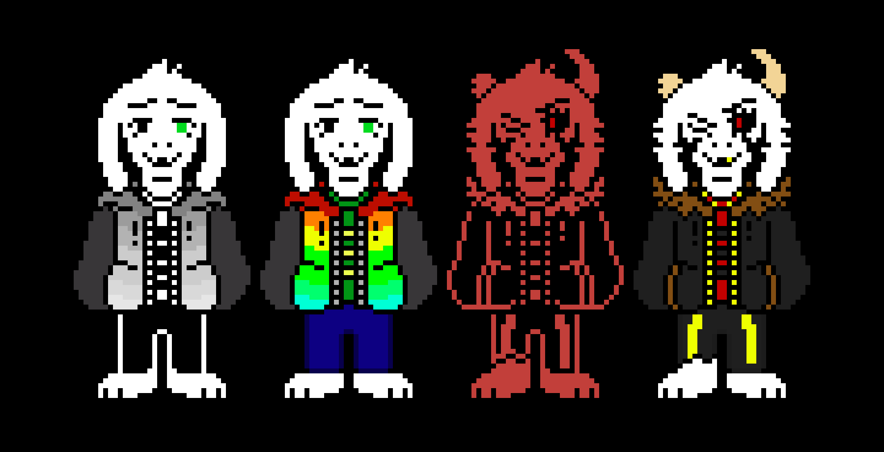 Storyswap and Storyswapfell Asriel sprites V2