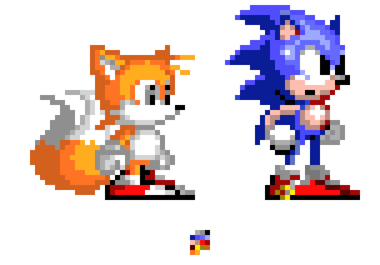 sonic classic sonic and tails with pallete