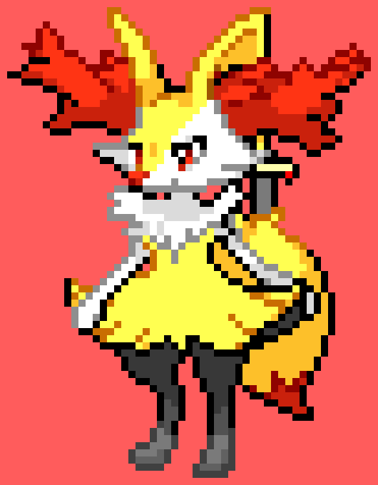 Braixen with sword
