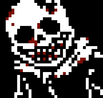 [a82578] *continuing to protect the skull he uses blasters to denigrate the bones launching more sharp ones*