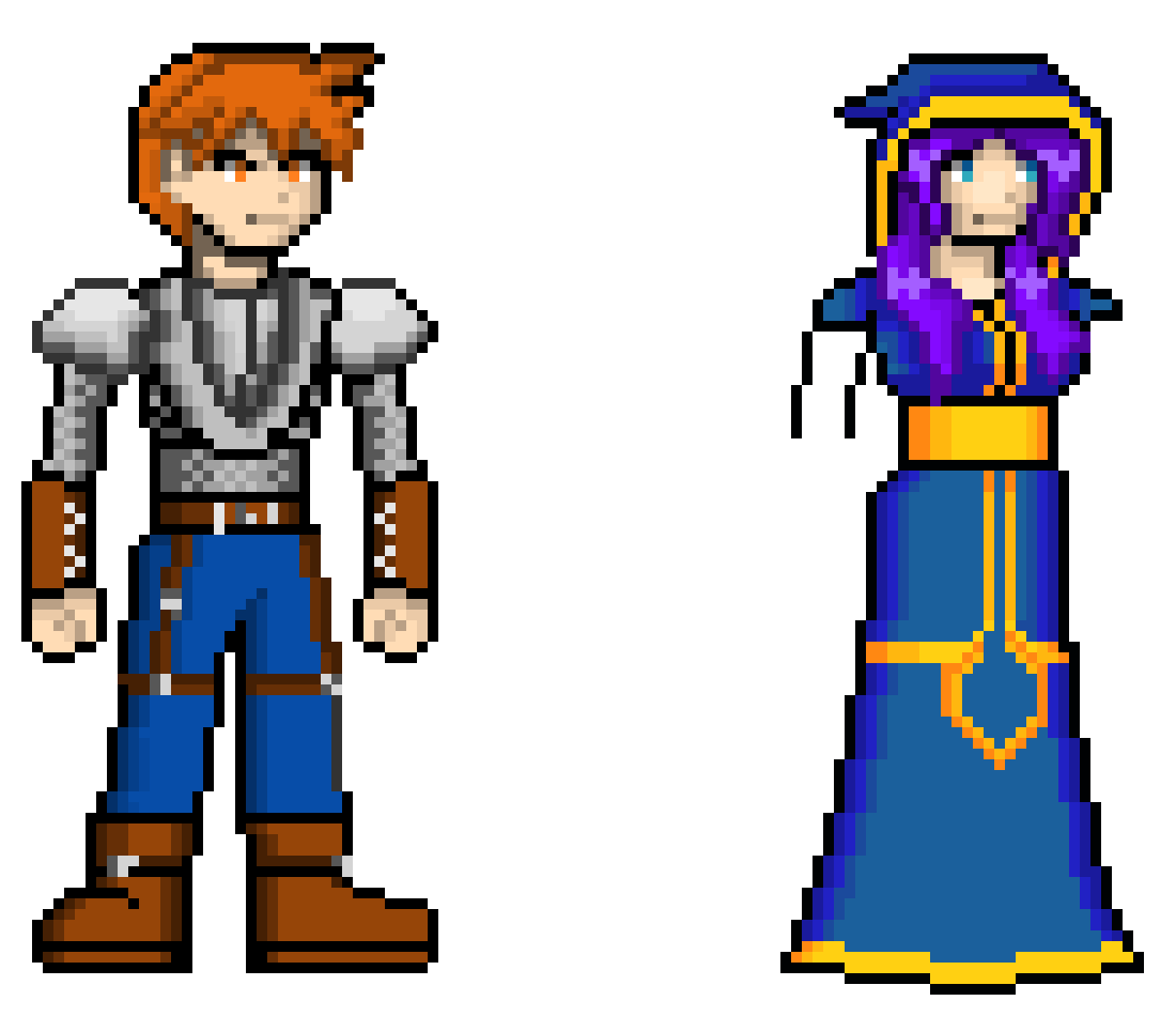 [9664c4] Tim the Knight and Lina the Armless Caster by Philipesan