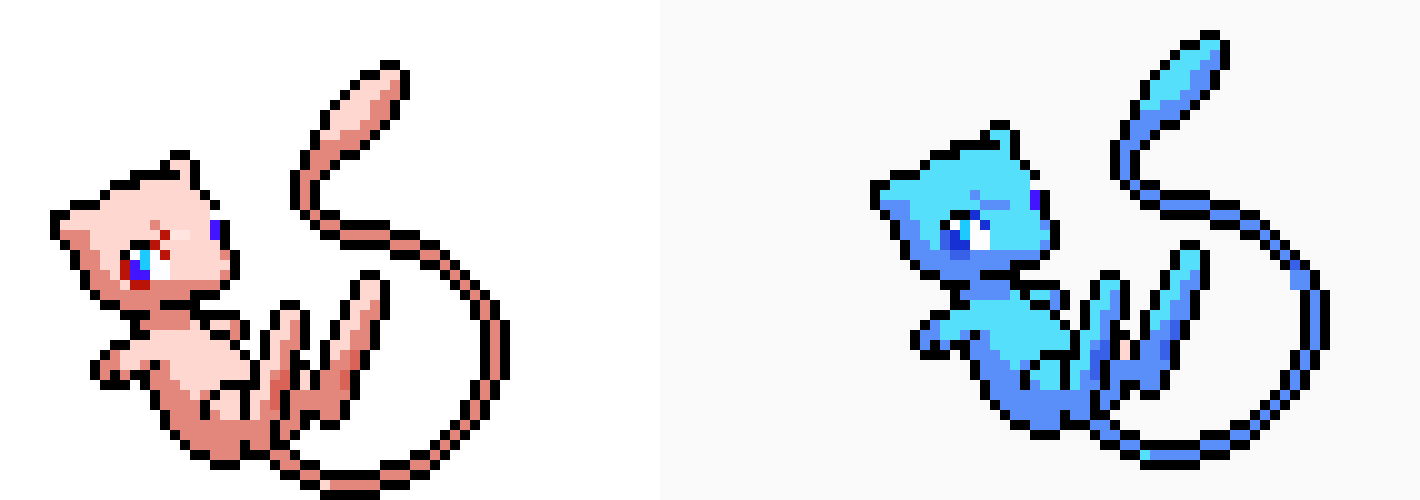 It sees the human - MEW! ( watch out! )