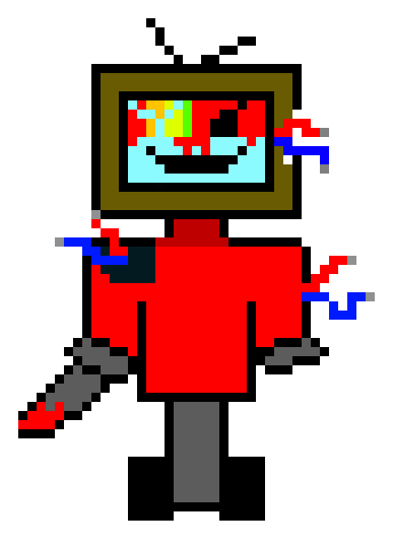 [3a33bd] Starts accidently swinging chainsaw around and it hits the tip of boberts head and chainsaw gets stuck in tree-Speck
