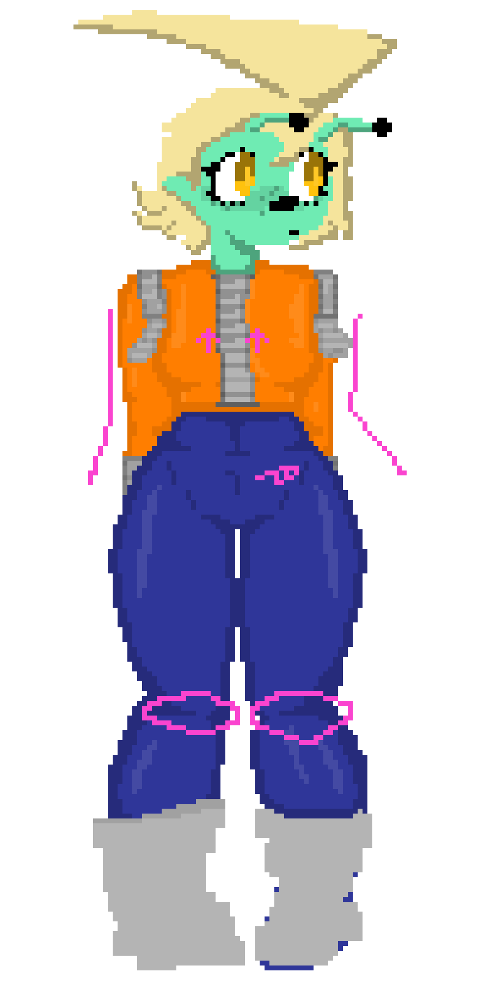 [4b26cc] And for other minute details, you could highten the breasts to make the torso overall appear more accurate, bend the arms outward to corralate to women skeletal form and make the knees more pronounced