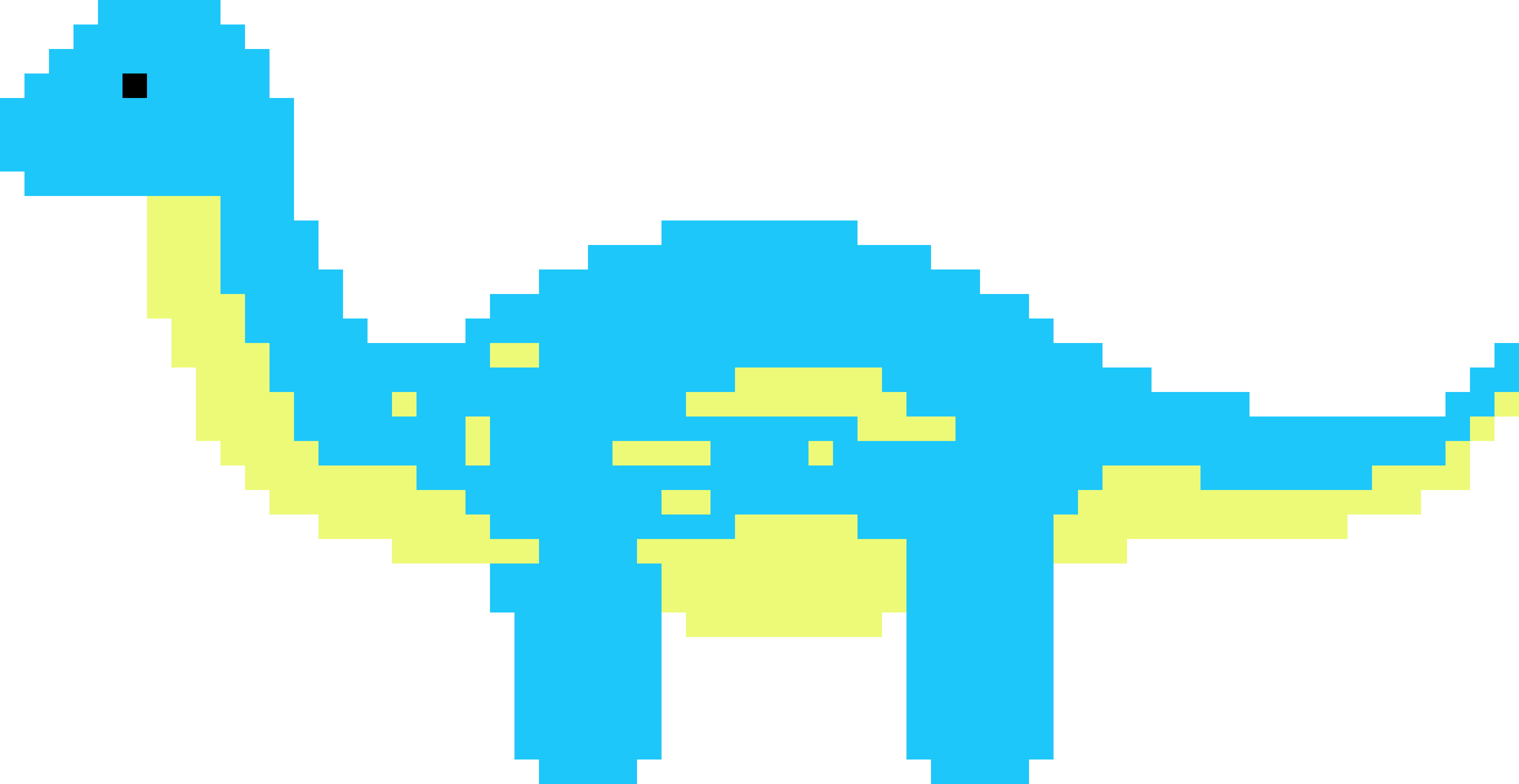 [212d1b] blue and yellow dino