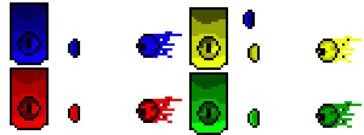 [9664c4] Blue Red Yellow Green Demon Eyes