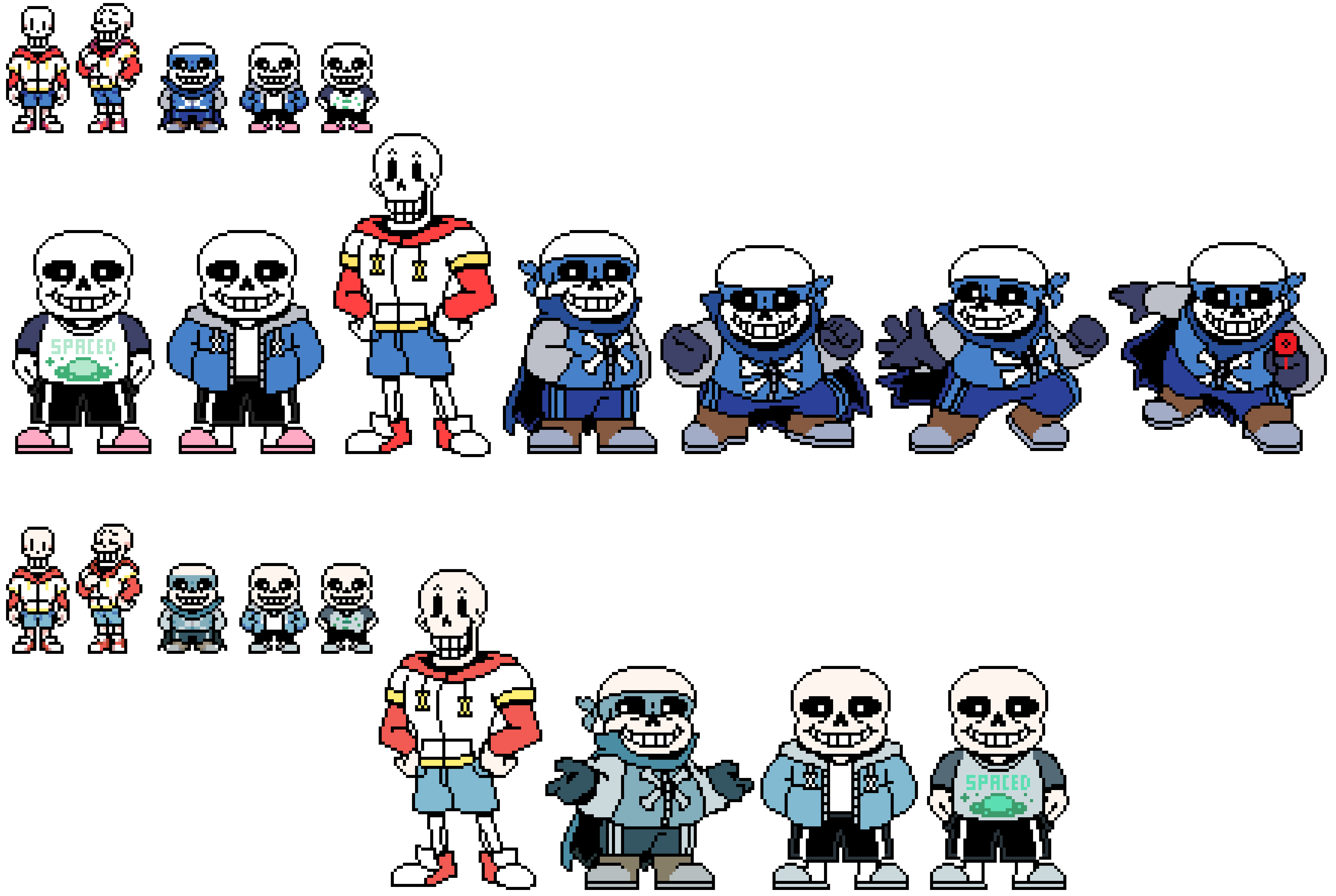 [b5efb1] TS!Underswap Sans and Papyrus NEW Official Sprites COLORIZED!
