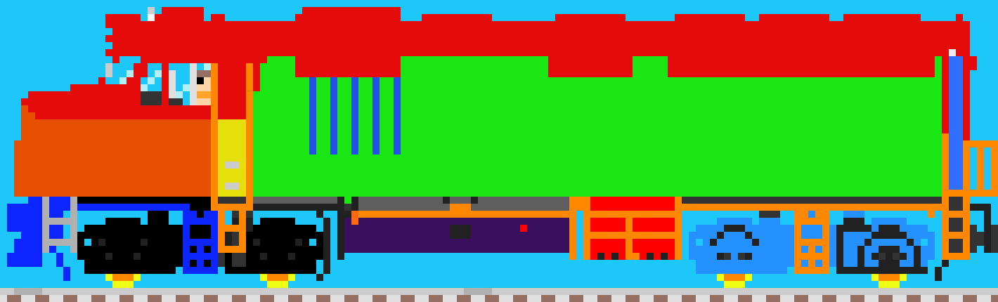 [1cc0fb] Rainbow diesel locomotive