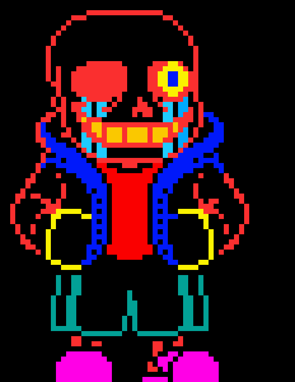 *bones come from the sky attacking police sans and the new sans*