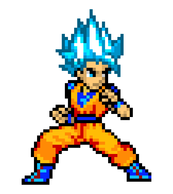 [f868dd] Goku SSJ blue Pixel Art