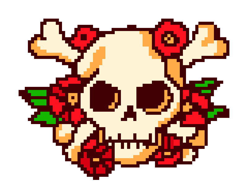 [868099] Flowers with Skull