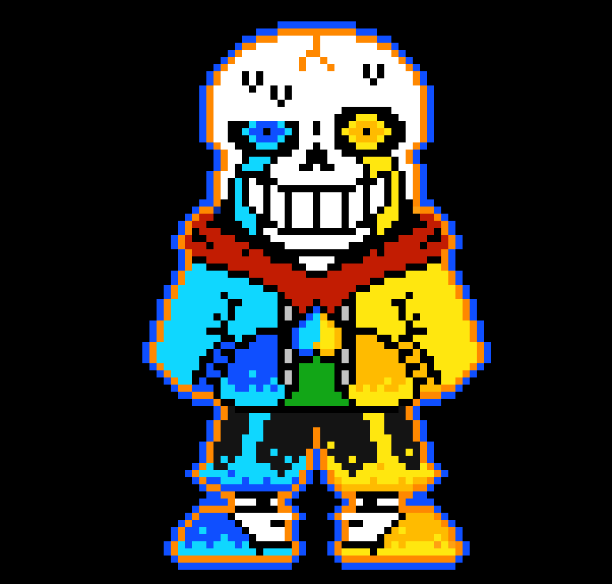 Split!Sans (Sans with Blue and Yellow Soul Mix)