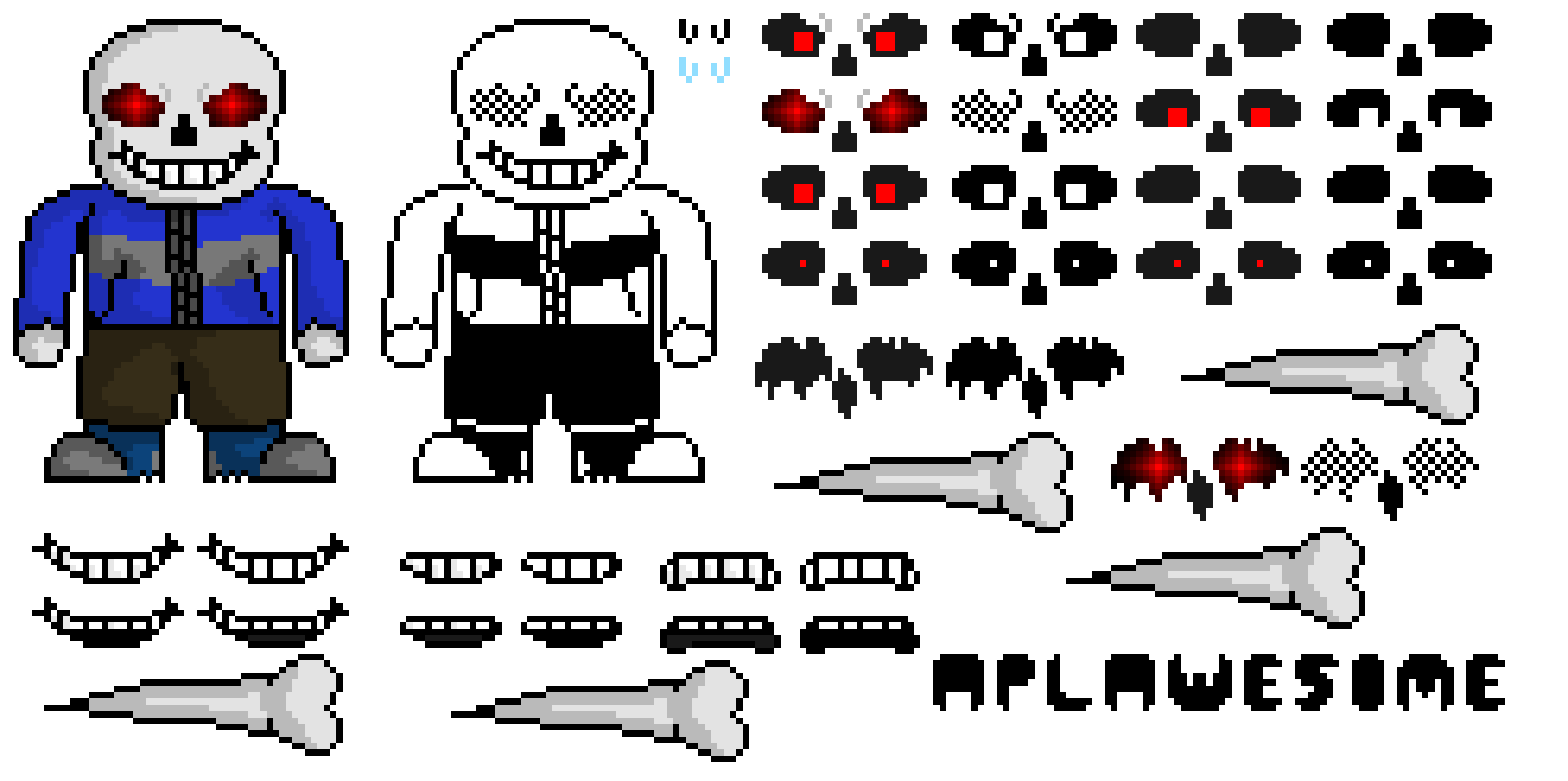 StorySpin Sans - Battle Sprite - Color & Black / White