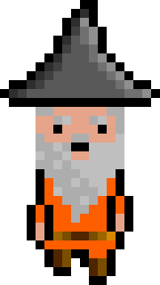 [bb0007] Pixel Wizard Orange Walking AniF1