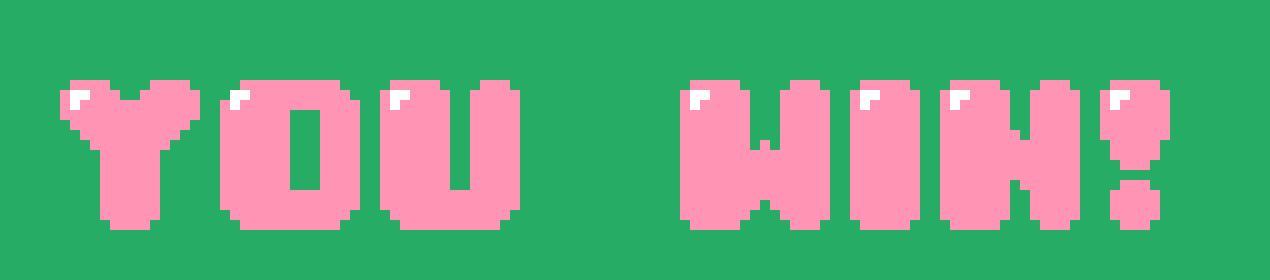 [4f9d43] You win! Game over pixel transparent