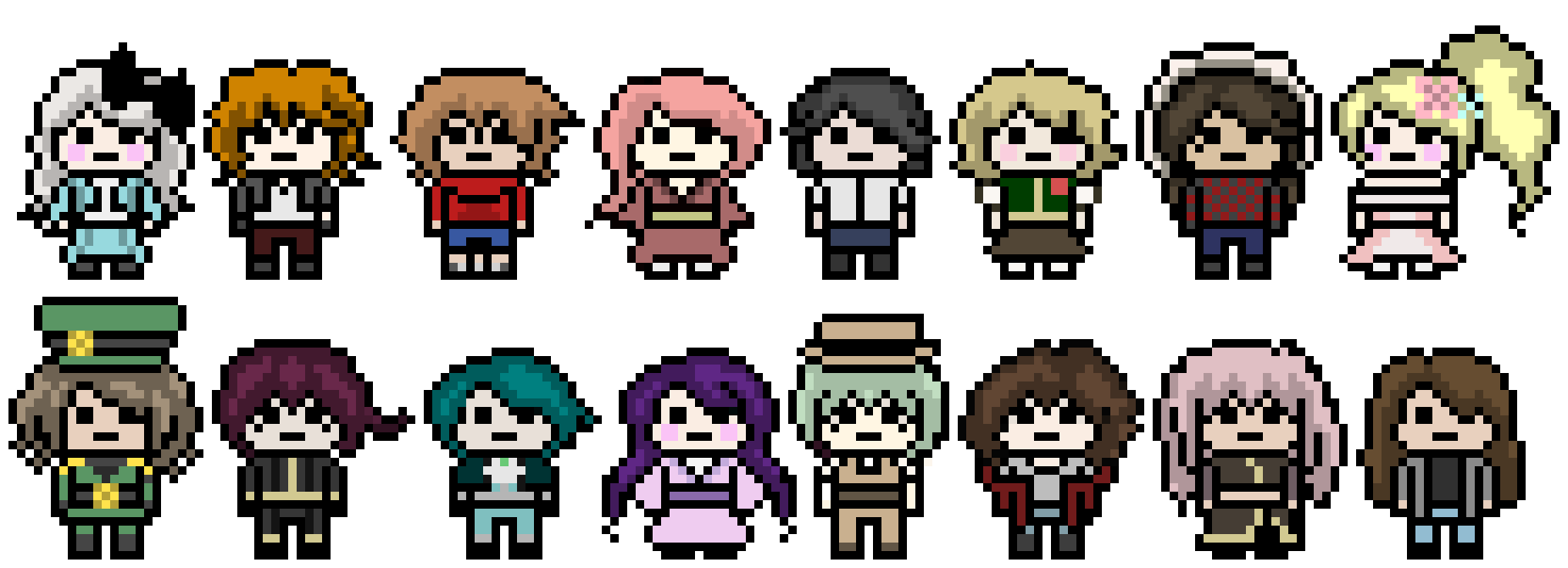 danganronpa pixel sprite base