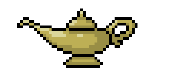 -it reads "rub the lamp"-