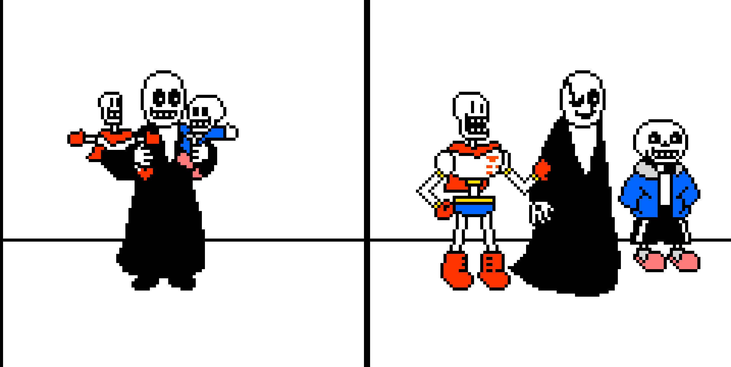 [9664c4] Undertale skeletons then and now