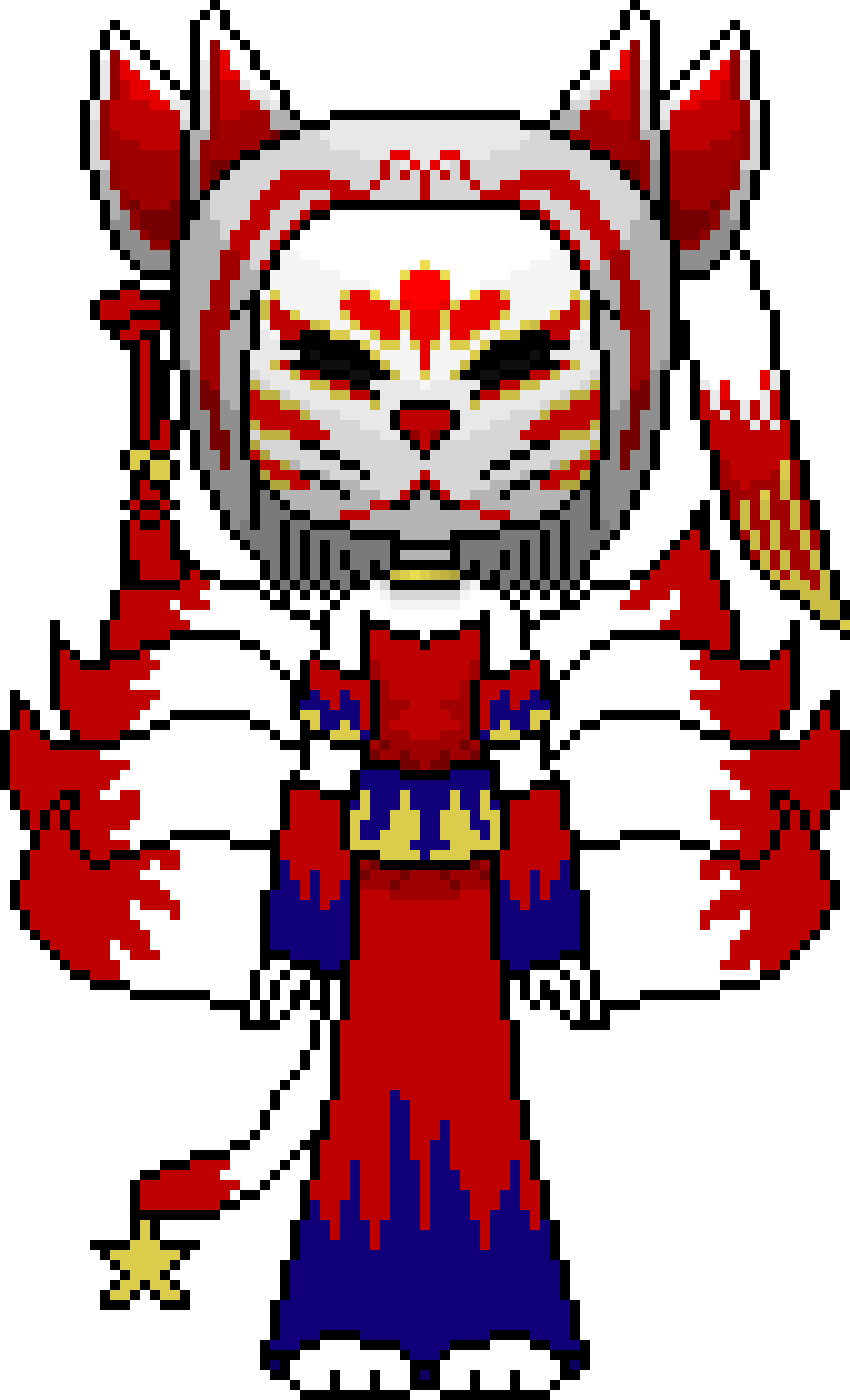 Kitsune (NineTailed Fox). Its not done but i edited the dress kinda a lot