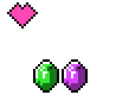 [9664c4] Minecraft Emerald/ Emerald converted to amethyst and heart!
