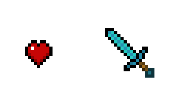 [9664c4] Minecraft Sword and heart