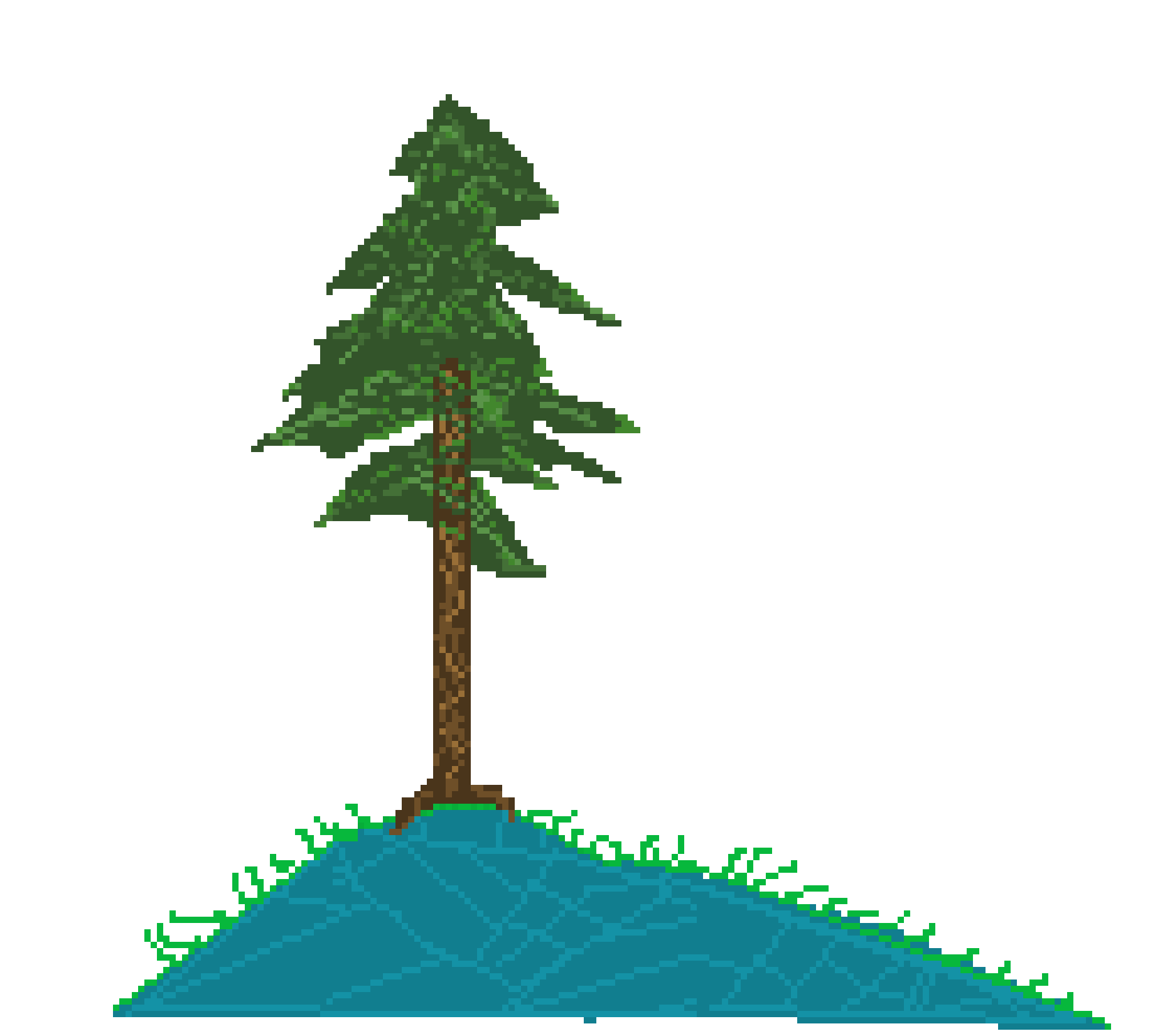 [9bfa61] Pine tree sitting atop a hill 3